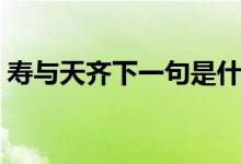 壽與天齊下一句是什么(壽與天齊什么意思)