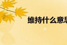 維持什么意思（維持的含義）