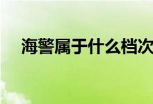 海警屬于什么檔次（海警屬于什么編制）