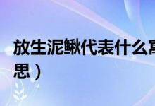 放生泥鰍代表什么寓意（放生泥鰍代表什么意思）