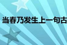 當(dāng)春乃發(fā)生上一句古詩(shī)（當(dāng)春乃發(fā)生上一句）