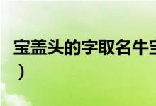 寶蓋頭的字取名牛寶寶（寶蓋頭的字取名女孩）
