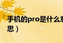 手機的pro是什么意思（手機的pro是什么意思）