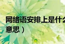 網(wǎng)絡(luò)語安排上是什么意思（網(wǎng)絡(luò)語安排是什么意思）