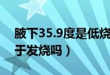 腋下35.9度是低燒嗎（成年人腋下35.9度屬于發(fā)燒嗎）