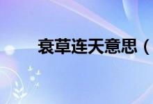 衰草連天意思（哀草連天什么意思）