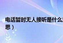 電話暫時無人接聽是什么意思（電話暫時無人接聽是什么意思）