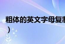 粗體的英文字母復(fù)制（粗體的英文字母怎么打）