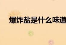 爆炸鹽是什么味道（爆炸鹽是什么東西）