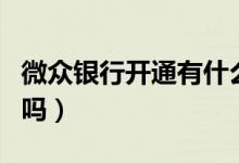 微眾銀行開通有什么用（微眾銀行開通有費(fèi)用嗎）