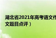 湖北省2021年高考語文作文題目（2022年湖北高考語文作文題目點評）