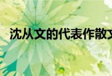 沈從文的代表作散文集（沈從文個人簡介）