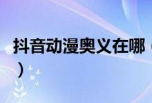 抖音動(dòng)漫奧義在哪（抖音變身奧義是什么意思）