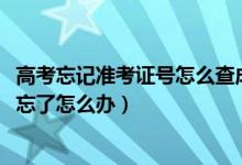 高考忘記準(zhǔn)考證號怎么查成績（2022高考成績查詢準(zhǔn)考證號忘了怎么辦）