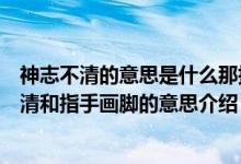 神志不清的意思是什么那指手畫腳的意思又是什么（神志不清和指手畫腳的意思介紹）