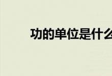 功的單位是什么（g的單位是克嗎）