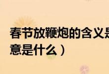 春節(jié)放鞭炮的含義是什么（春節(jié)時(shí)放鞭炮的寓意是什么）