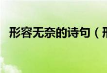 形容無奈的詩句（形容無奈的詩句有哪些）
