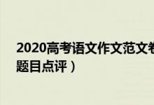 2020高考語(yǔ)文作文范文卷三（2022年新高考II卷語(yǔ)文作文題目點(diǎn)評(píng)）