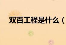 雙百工程是什么（雙百工程是什么項(xiàng)目）