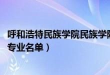 呼和浩特民族學(xué)院民族學(xué)院（2022年呼和浩特民族學(xué)院開(kāi)設(shè)專業(yè)名單）