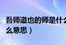 吾師道也的師是什么用法（吾師道也的師是什么意思）
