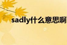sadly什么意思?。╯aly全場什么意思）