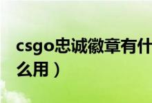 csgo忠誠(chéng)徽章有什么用(csgo忠誠(chéng)徽章有什么用)