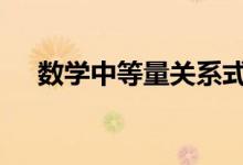 數(shù)學(xué)中等量關(guān)系式（數(shù)學(xué)中π等于多少）