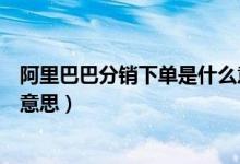 阿里巴巴分銷下單是什么意思?。ò⒗锇桶头咒N下單是什么意思）