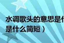 水調(diào)歌頭的意思是什么簡短(水調(diào)歌頭的意思是什么簡短)