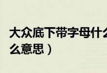大眾底下帶字母什么意思（大眾底下帶字母什么意思）