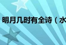 明月幾時有全詩（水調(diào)歌頭明月幾時有全詩）