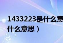 1433223是什么意思網(wǎng)絡語言（1433223是什么意思）
