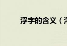 浮字的含義（浮字的含義是什么）