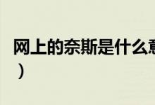 網(wǎng)上的奈斯是什么意思（網(wǎng)上奈斯是什么意思）