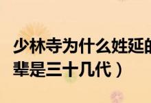 少林寺為什么姓延的比較多(請問少林寺延字輩是三十幾代)