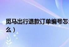 覓馬出行退款訂單編號怎么看（覓馬出行退款訂單編號是什么）