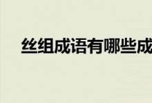 絲組成語有哪些成語（絲組成語有哪些）