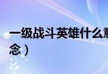 一級(jí)戰(zhàn)斗英雄什么意思（一級(jí)戰(zhàn)斗英雄什么概念）