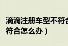 滴滴注冊(cè)車(chē)型不符合如何改（滴滴注冊(cè)車(chē)型不符合怎么辦）