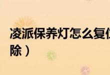 凌派保養(yǎng)燈怎么復位視頻（凌派保養(yǎng)燈怎么消除）