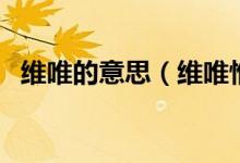 維唯的意思(維唯惟的含義與區(qū)別是什么)