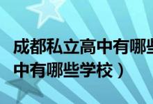 成都私立高中有哪些學(xué)費(fèi)是多少（成都私立高中有哪些學(xué)校）