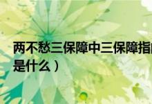 兩不愁三保障中三保障指的是（兩不愁三保障中三保障指的是什么）
