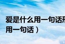 愛(ài)是什么用一句話形容（什么是愛(ài)一句話概括用一句話）
