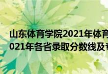 山東體育學院2021年體育單招錄取分數(shù)線（山東體育學院2021年各省錄取分數(shù)線及專業(yè)分數(shù)線）