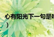 心有陽光下一句是啥（心有陽光下一句是什么）