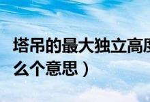 塔吊的最大獨(dú)立高度（塔吊最大獨(dú)立高度是什么個(gè)意思）