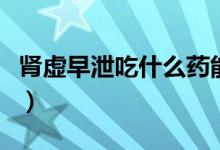 腎虛早泄吃什么藥能治療（腎虛早泄吃什么藥）